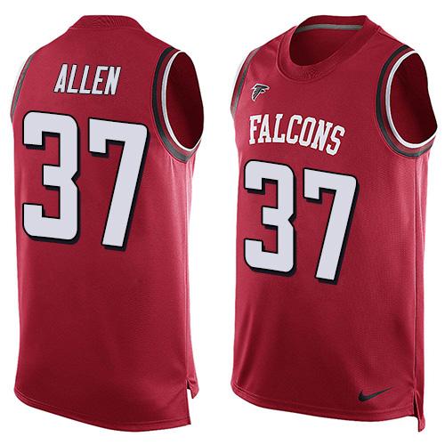 Nike Falcons #37 Ricardo Allen Red Team Color Men's Stitched NFL Limited Tank Top Jersey - Click Image to Close